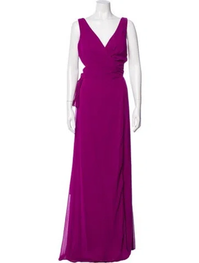 Pre-owned Morilee By Madeline Gardner V-neck Long Dress In Purple