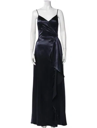 Pre-owned Morilee By Madeline Gardner V-neck Long Dress W/ Tags In Blue