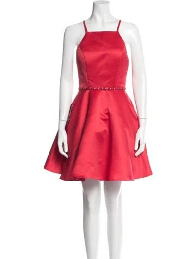 Pre-owned Morilee By Madeline Gardner V-neck Mini Dress In Red