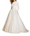 Morilee Chastity High Crepe Dress In Diamond White In Neutral