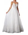 Morilee Christianna Notched Bodice Gown In Ivory/porcelain In White