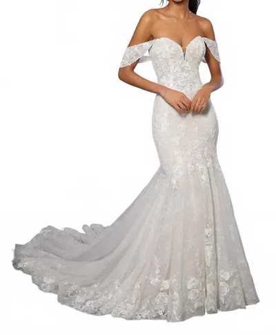 Morilee Circe Mermaid Wedding Dress In Ivory/honey In Animal Print