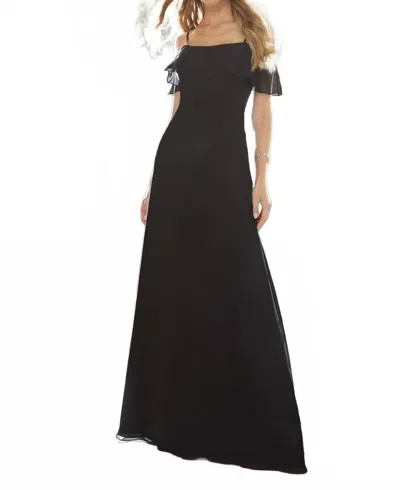 Morilee Cold Shoulder Chiffon Bridesmaids Dress In Black