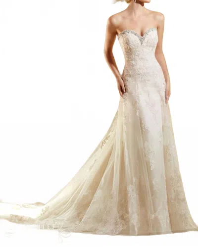Morilee Crystal Beading Trims The Net Gown In Shades Of Ivory In Multi