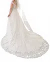 Morilee Edged With Lace Cathedral Length Wedding Veil In Ivory In Multi