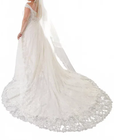Morilee Edged With Lace Cathedral Length Wedding Veil In Ivory In Multi