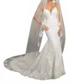 Morilee Edged With Pearl And Rhinestone Beaded Lace Wedding Veil In Ivory/gold In Multi