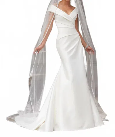 Morilee Edged With Sequins Cathedral Wedding Veil In Ivory In Silver