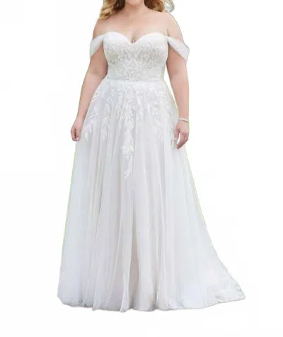 Morilee Elysia Off The Shoulder A-line Wedding Dress - Plus In Ivory/almond/honey In White