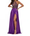 Morilee Flowy Key Hole Gown In Bright Purple In Purple