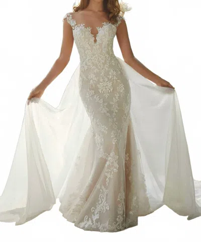 Morilee Francesca Fit And Flare Dress In Ivory/honey In White