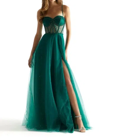 Morilee Glamourous Prom Dress In Green In Blue