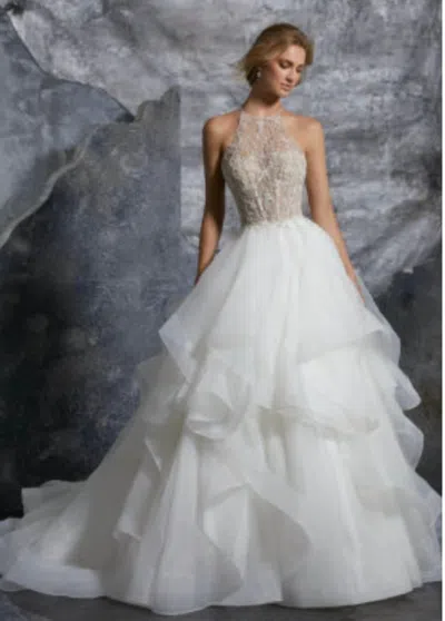 Morilee Halter Wedding Dress In Ivory In Multi