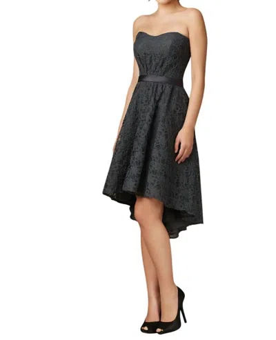 Morilee Hi-low Lace Cocktail Dress In Charcoal In Black
