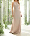 Morilee Illusion V-neckline Chiffon Bridesmaid Dress In Latte In Neutral