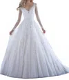 Morilee Katherine Appliques And Alencon Lace Gown In Ivory/rose In Multi