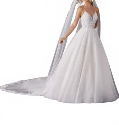 Morilee Lace Accented Sequins And Rhinestones Cathedral Wedding Veil In Ivory In Multi