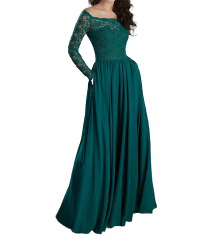 Morilee Lace Bodice Bridesmaid Dress In Emerald In Green