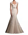 Morilee Lace Embroidered Wedding Gown In Ivory In Brown