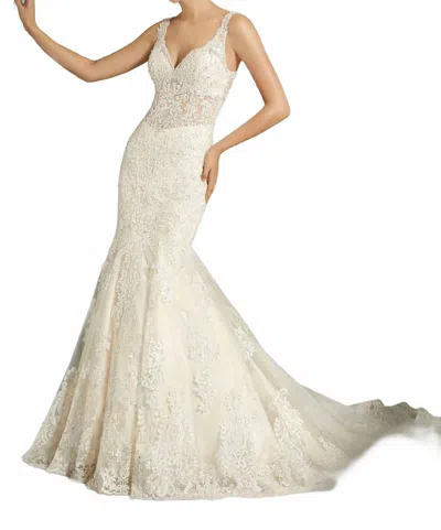 Morilee Maggie Sculptured Embroidered Gown In Ivory In Multi