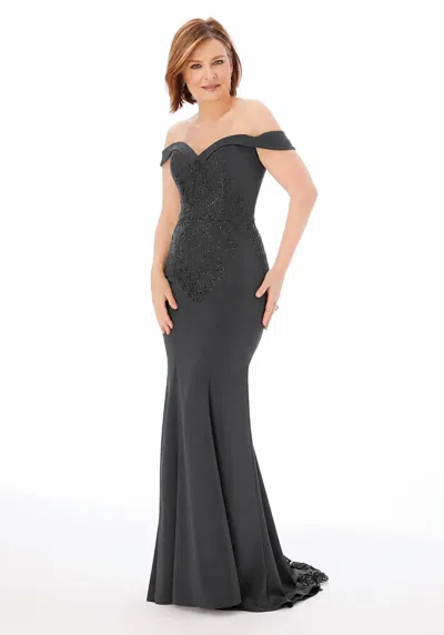 Morilee Off The Shoulder Mermaid Gown In Charcoal In Black