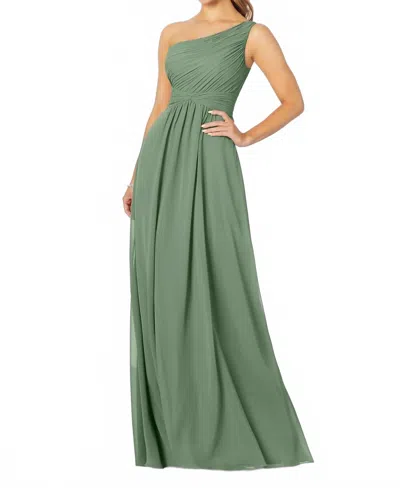 Morilee One Shoulder A-line Bridesmaid Dress In Moss In Green