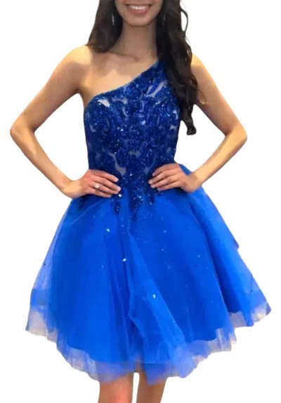 Morilee One Shoulder Dress In Regal Royal In Blue