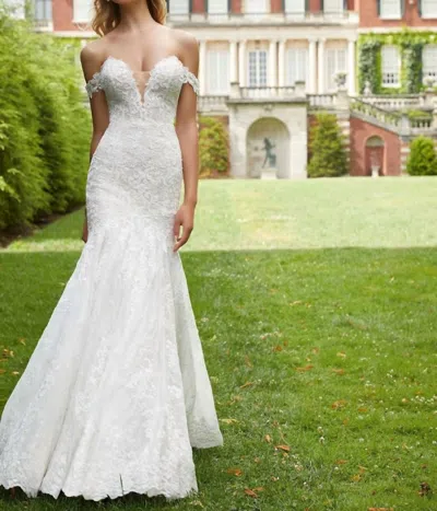 Morilee Pasiphae Frosted Alencon Lace Dress In Ivory/rose In White