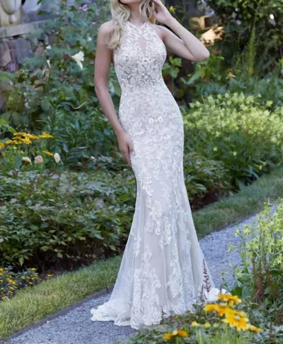 Morilee Pia Halter Neck Wedding Dress In Ivory - Honey In White