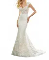 Morilee Polly Frosted Embroidered Gown In Ivory In White