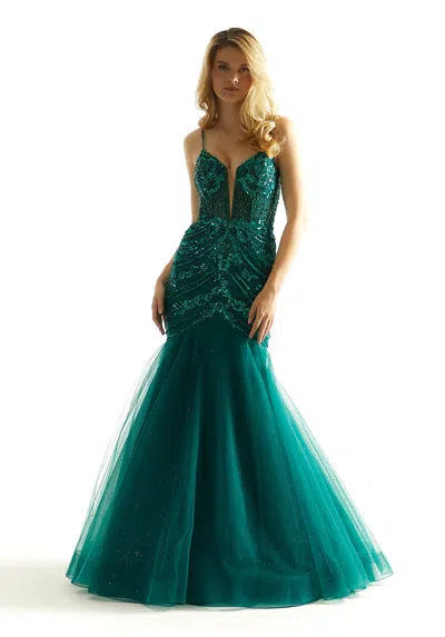 Morilee Prom 49014 Prom Long Formal Sequin Mermaid Dress In Green