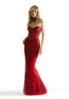 Morilee Prom 49047 Long Fitted Formal Sequin Prom Dress In Animal Print
