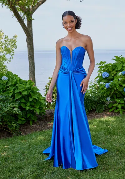 Morilee Prom 49154 Long Fit Chic Formal Prom Dress In Blue