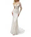 Morilee Pura Frosted Embroidered Gown In Ivory In Multi