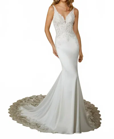 Morilee Raya Sleeveless Wedding Dress In Ivory In Multi