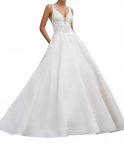 Morilee Sabrina Lined Wedding Gown In Ivory In White