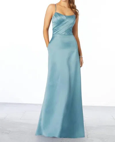 Morilee Satin A-line Bridesmaid Dress In Deep Sea In Blue