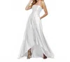 Morilee Satin High Low Gown In Ivory In White