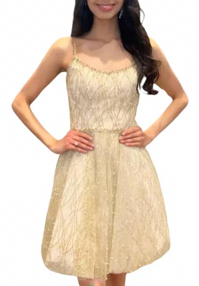 Morilee Short Aline Dress In Gold/champange In Yellow