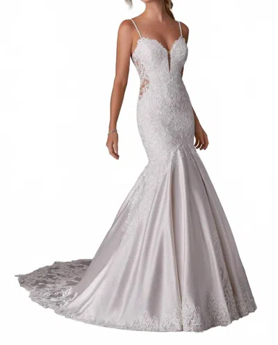 Morilee Sinead Form Fitting Gown In Ivory/candlelight In Grey