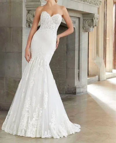 Morilee Sonia Frosted Alencon Lace Dress In Ivory In White