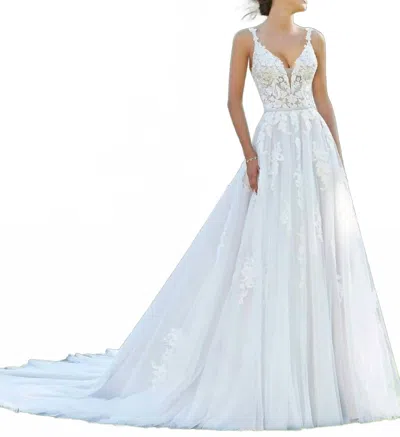 Morilee Sparrow Lined Wedding Dress In Ivory In Blue
