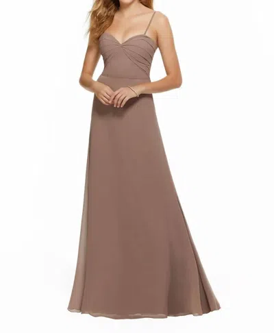 Morilee Sweetheart Neck Chiffon Bridesmaid Dress In Fawn In Brown