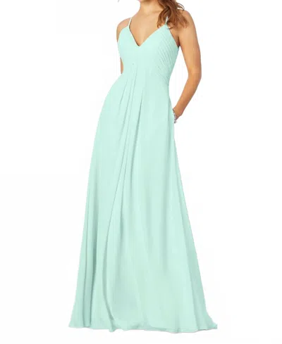 Morilee Tammy Chiffon Sleeveless Dress In Mint In Animal Print