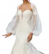 Morilee Tie Back Bishop Sleeves In Ivory In Multi