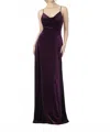 Morilee Velvet Cowl Neck Bridesmaid Dress In Eggplant In Brown
