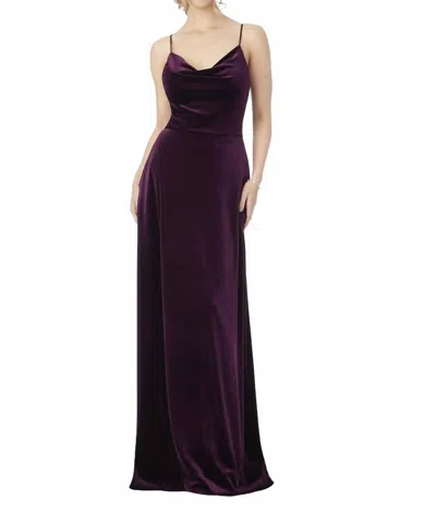Morilee Velvet Cowl Neck Bridesmaid Dress In Eggplant In Brown