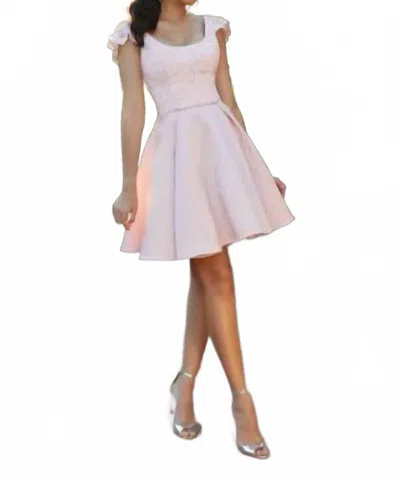 Morilee Women's Mini Cap Sleeves Dress In Blush In Pink