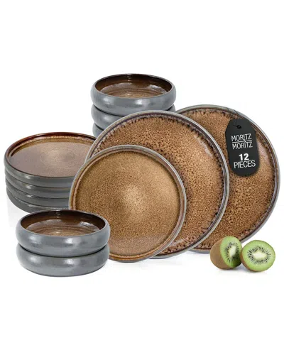 Moritz & Moritz Solid 12pc Stoneware Dinnerware Set