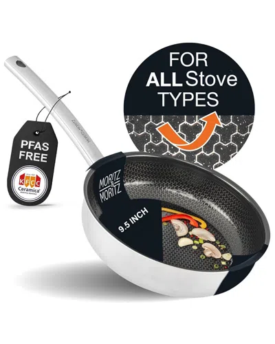 Moritz & Moritz Stainless Steel 9.5in Honeycomb Ceramic Fry Pan In Black
